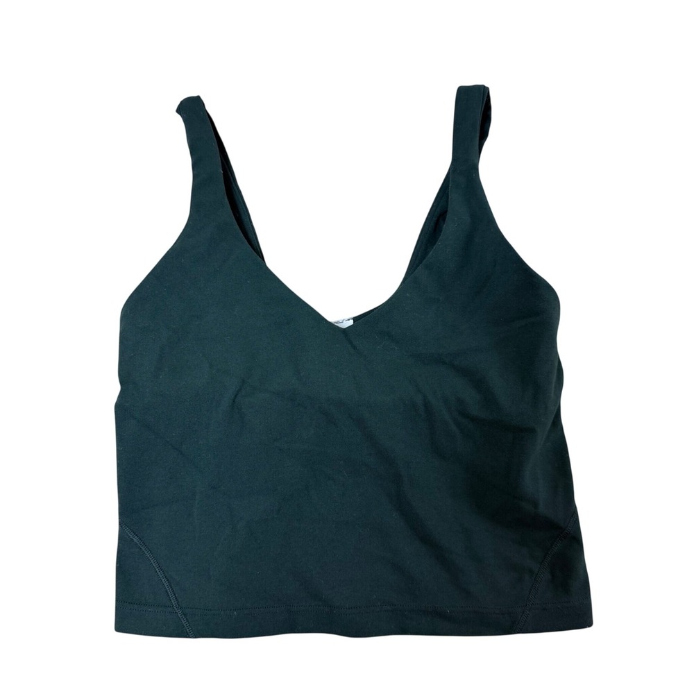 Lululemon Align Tank Top Dark Green Size 2 LW1DTWS Cropped Yoga Sports Bra